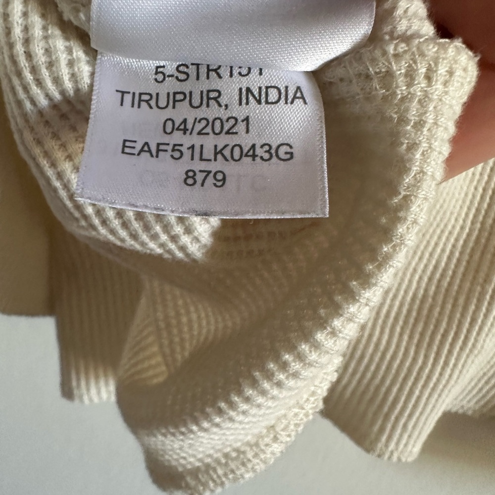 WEAR By Erin Andrew’s NFL RAMS Waffle Knit Cream Long Sleeve Top size Medium EUC - Picture 7 of 7
